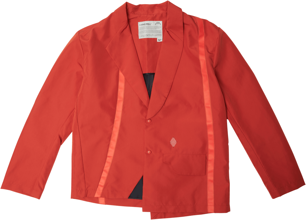 Blazer Jacket Asymmetric Pocke Orange