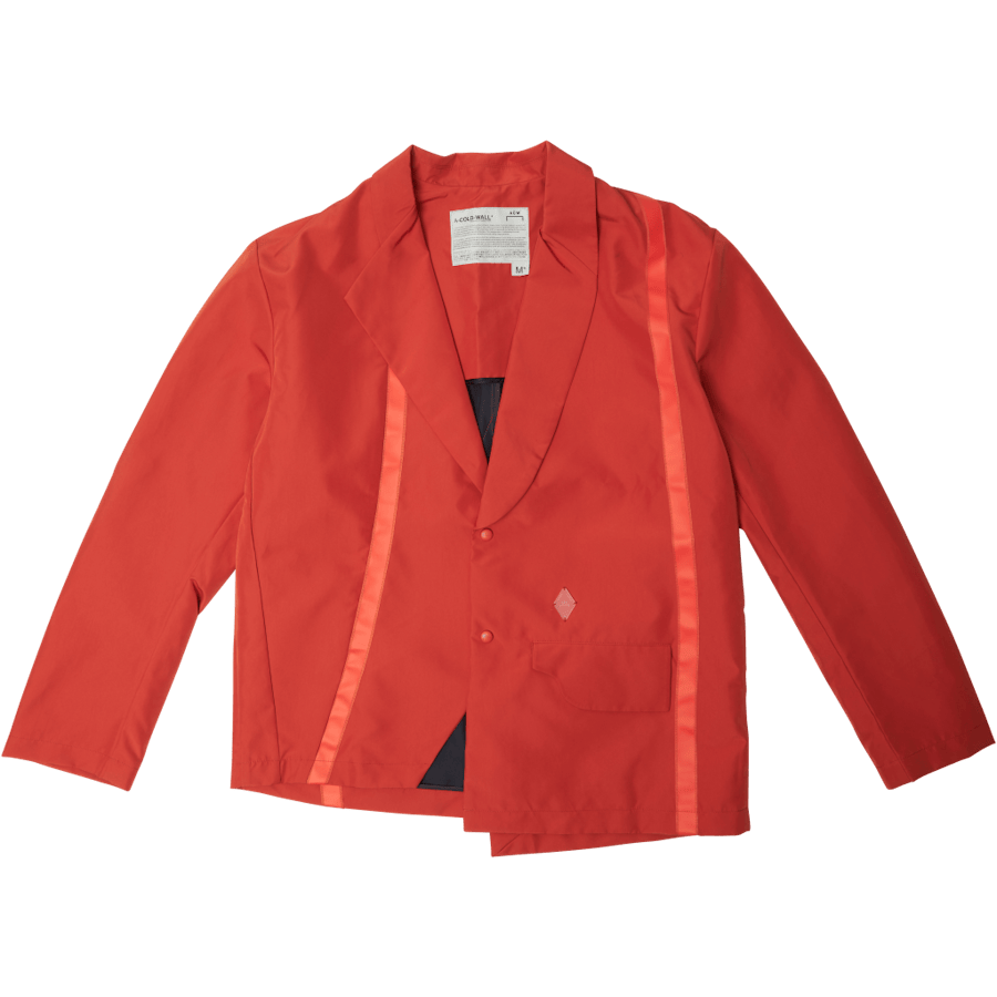 Blazer Jacket Asymmetric Pocke Orange