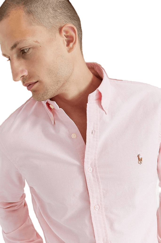 Polo Ralph Lauren Slim Fit Oxford Shirt, Male, Odzież, Koszule, Różowy, XS