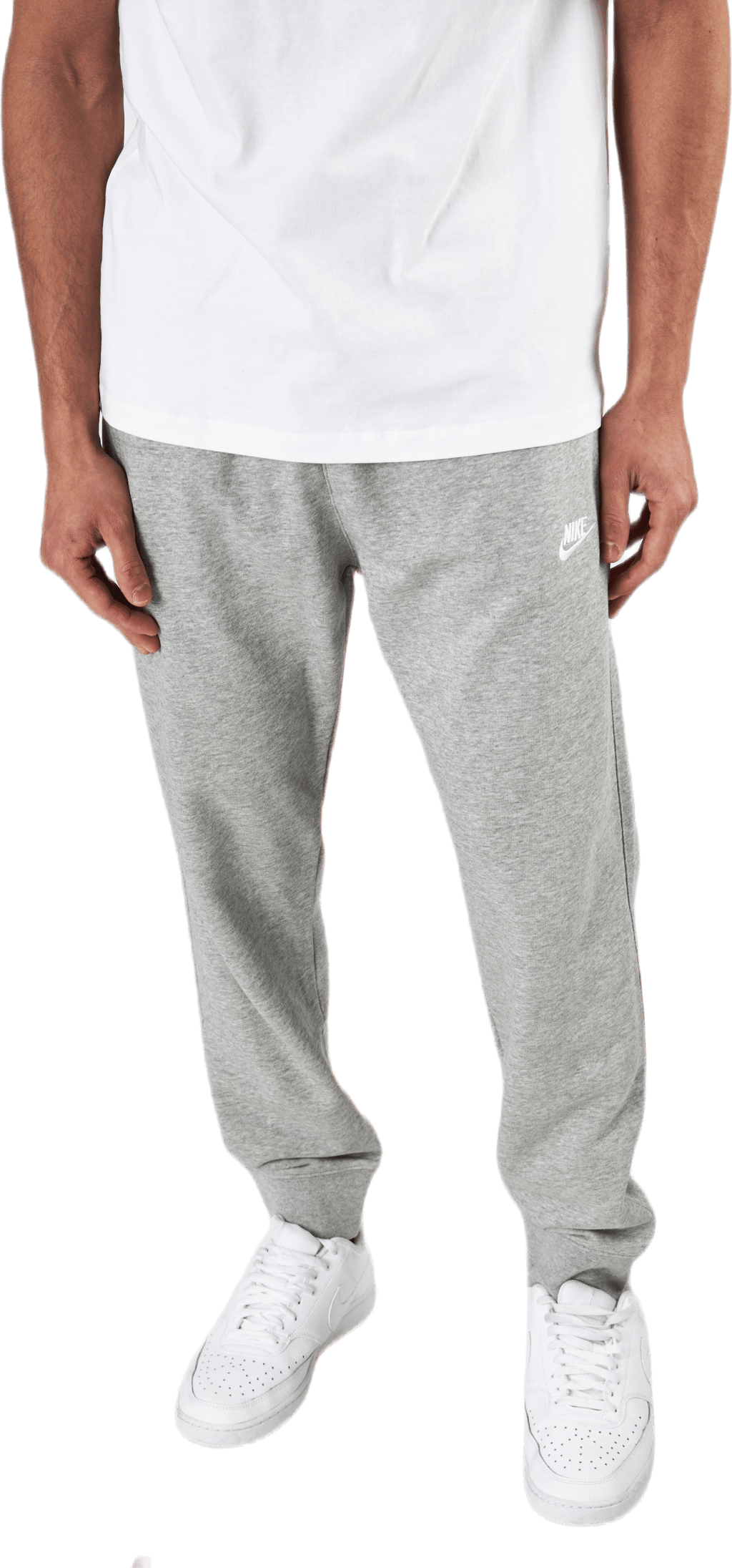Sportswear Club Men's Joggers DK GREY HEATHER/MATTE SILVER/WHITE, Male, Kläder, Byxor, Grå, L