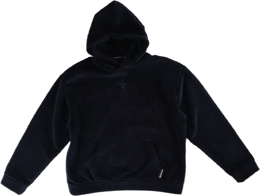 Bonded Velour Hoodie Blue