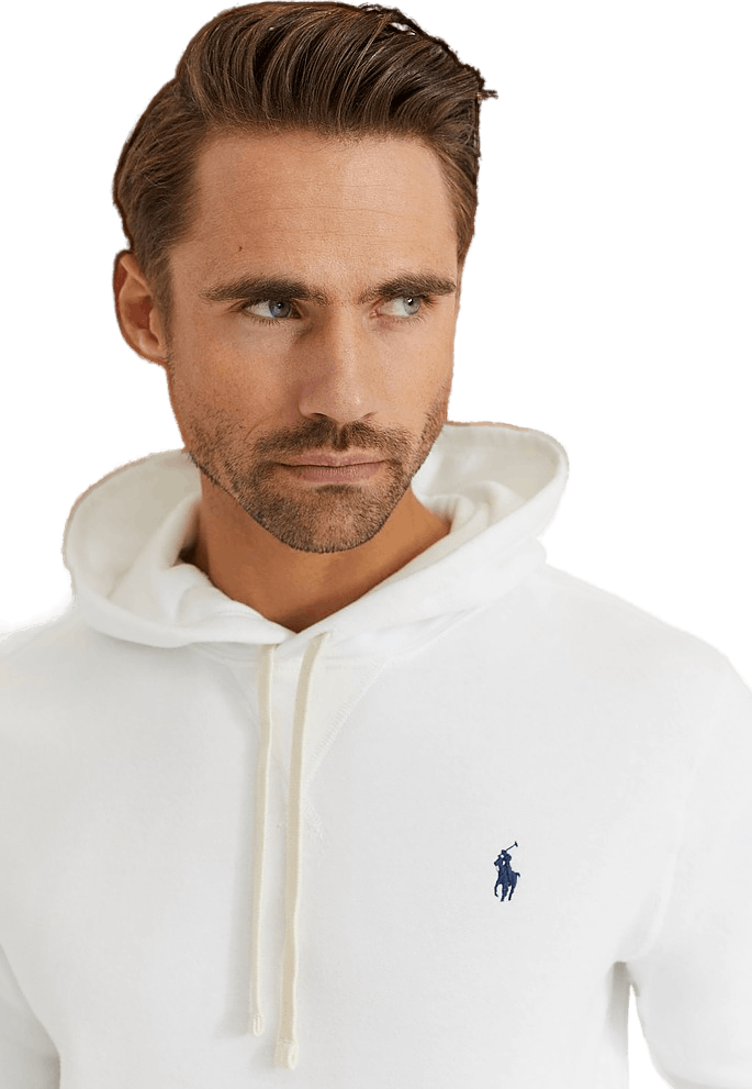 The RL Fleece Hoodie White/C7996, Male, Tøj, hættetrøjer og sweatshirts, Hvid, S