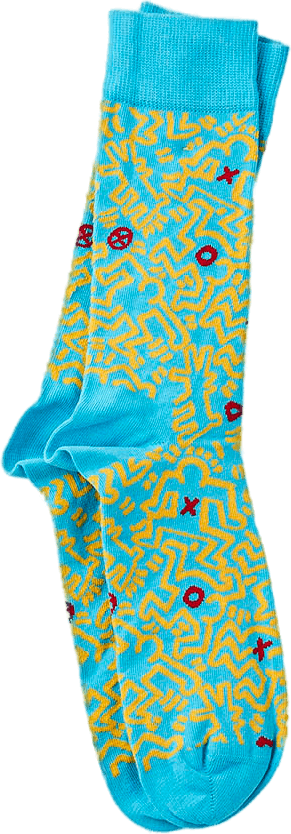 Keith Haring All Over Sock Multi, Unisex, Kleding, Sokken, Blauw, S/M