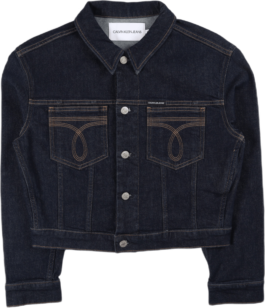 Cropped Omega Trucker Blue, Female, Kläder, jackor, Blå, S