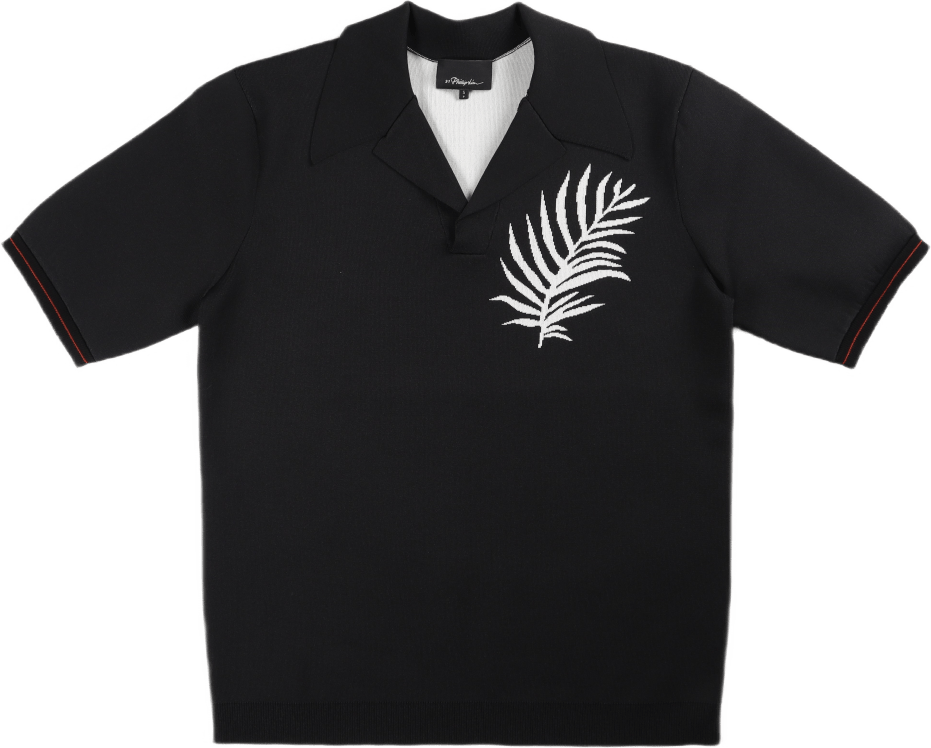 Palm Tree Polo Shirt Black