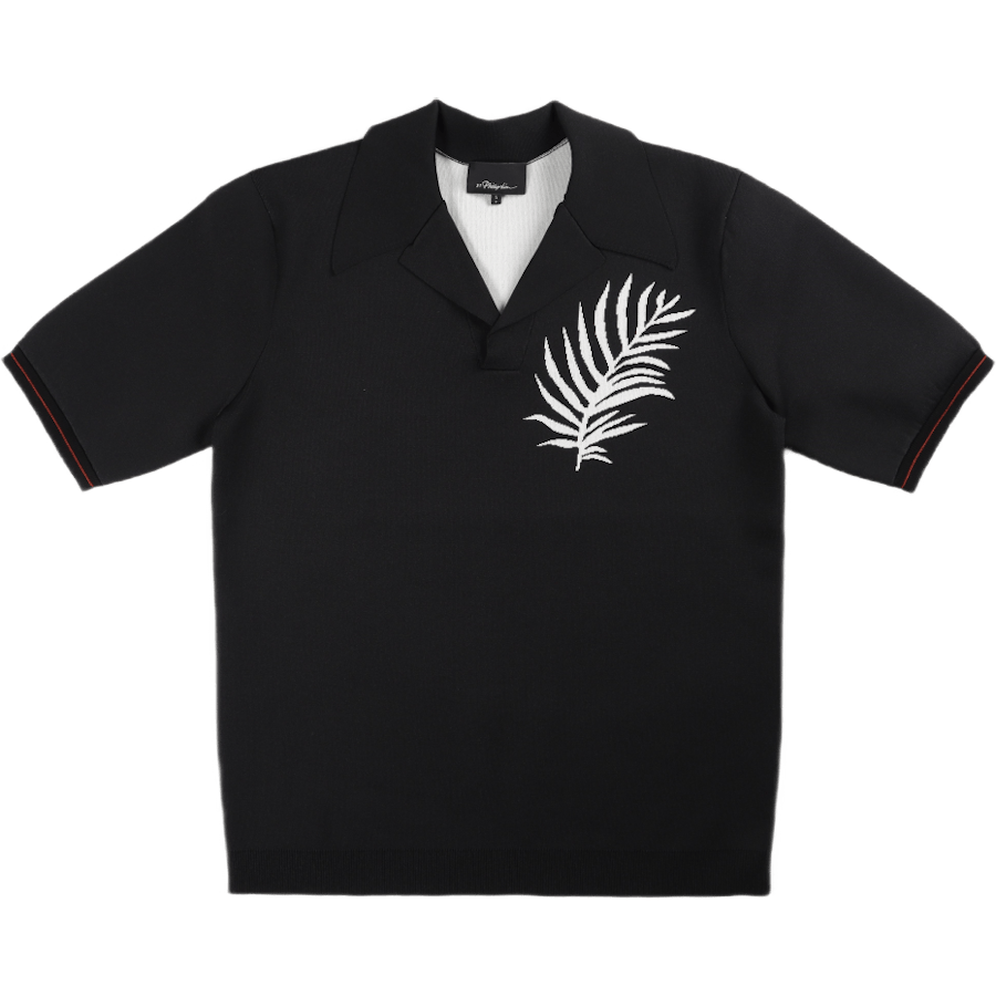 Palm Tree Polo Shirt Black