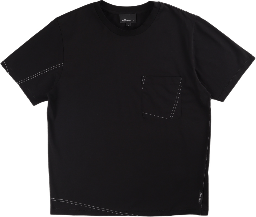 Contrast Topstitch T-shirt Black