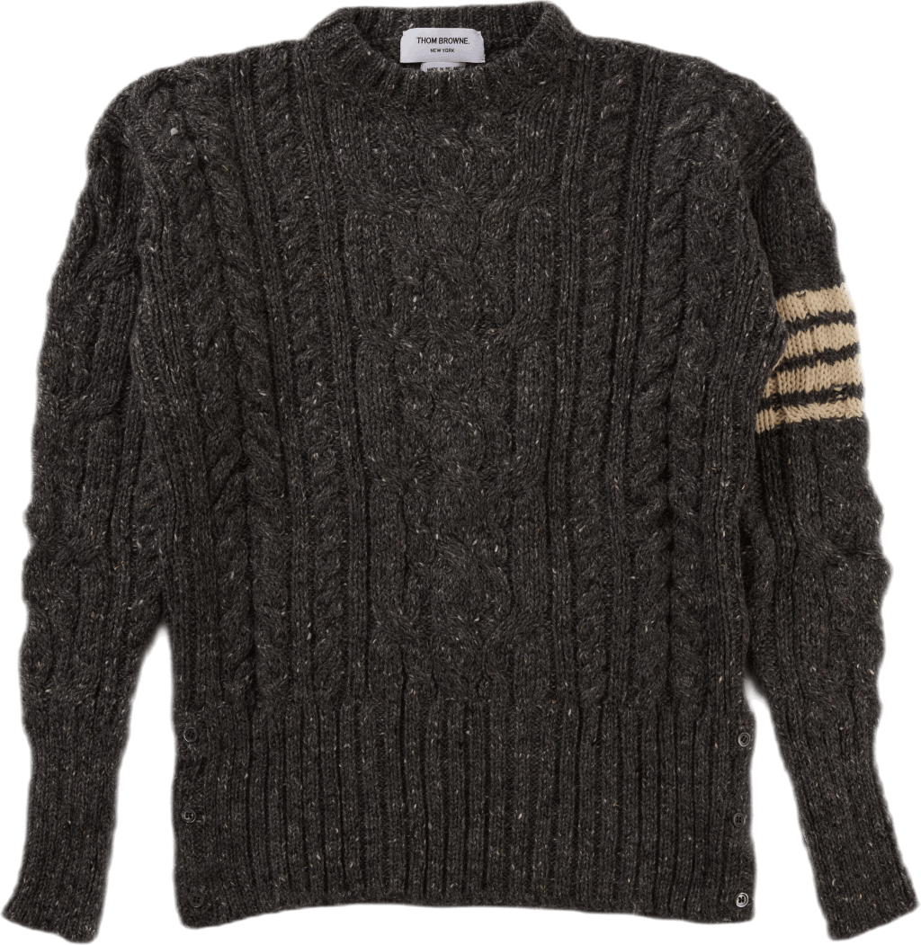 Aran Cable V-neck Cardigan Blue, Male, Kläder, Tops, Grå, S