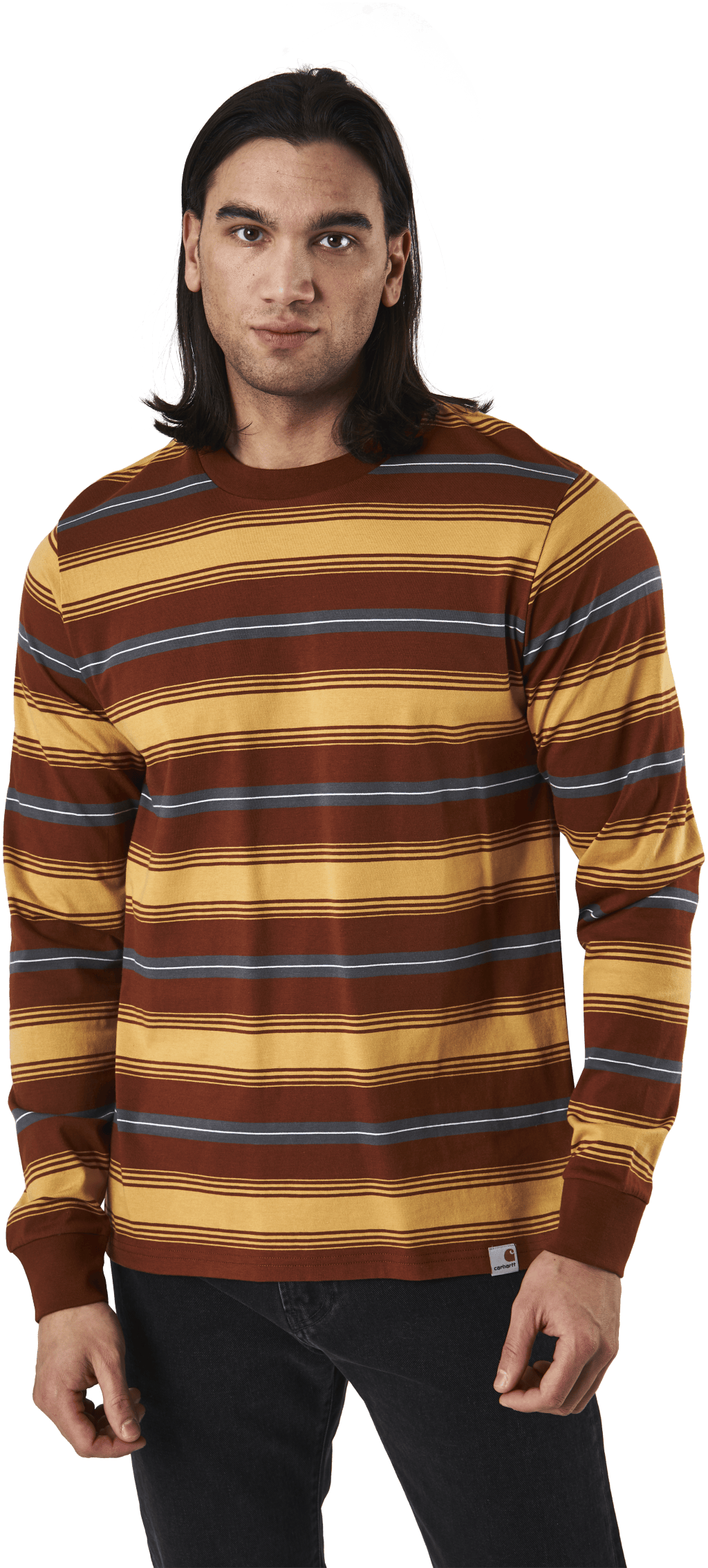 L/s Buren T-shirt Buren Stripe, Brandy