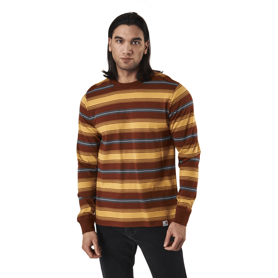 L/s Buren T-shirt Buren Stripe, Brandy