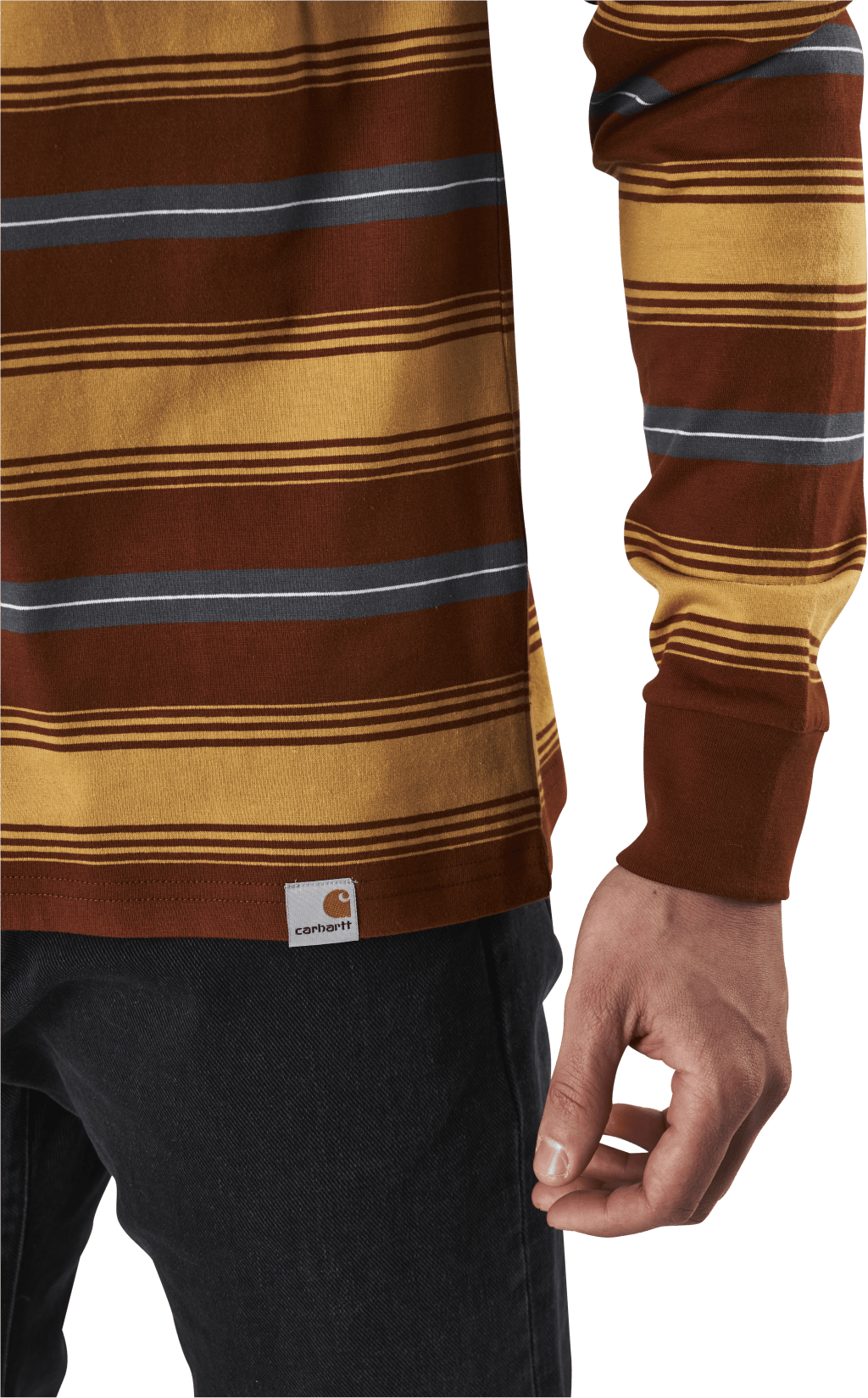L/s Buren T-shirt Buren Stripe, Brandy - Bild 4