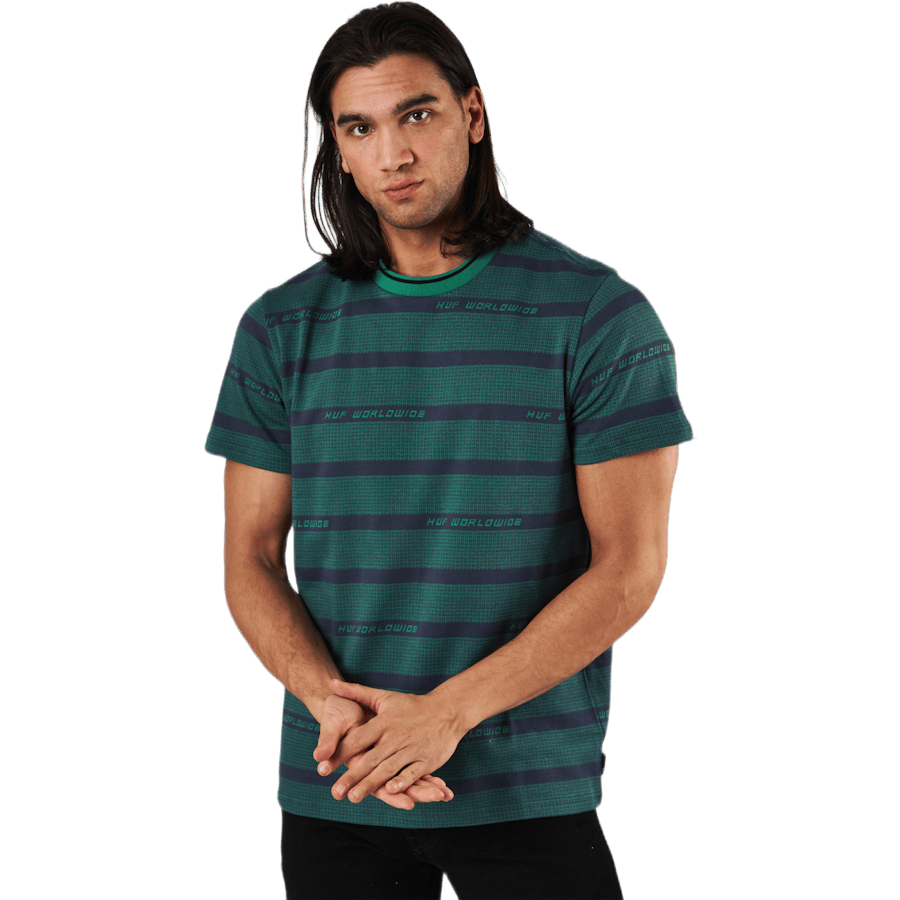 Enzo Striped S/s Knit Top Dynamic Cobalt