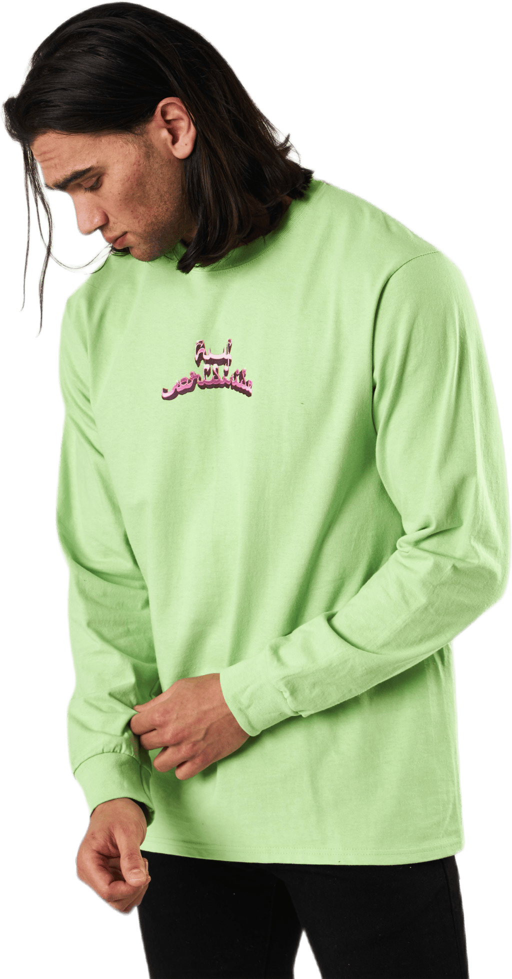 Drinking W The Devil L/s Tee Lime - Bild 2