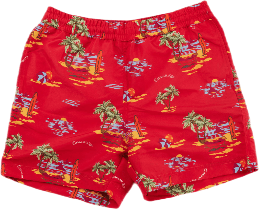 Drift Swim Trunk Beach Print, Etna Red /—