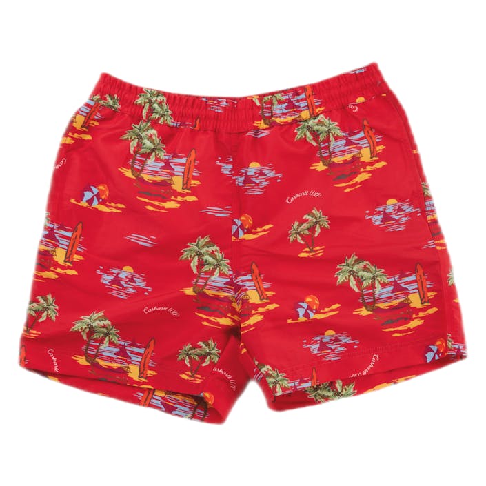 Drift Swim Trunk Beach Print, Etna Red /---, Male, Vêtements, Bottoms, Rouge, L