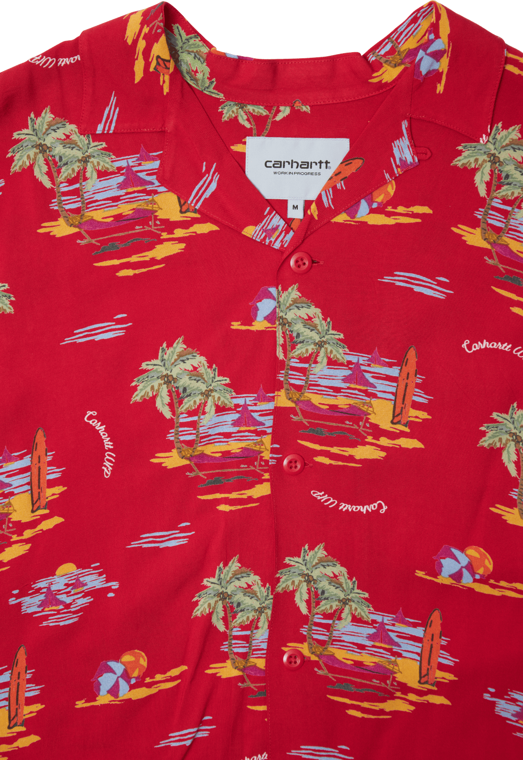 S/s Beach Shirt Beach Print, Etna Red /--- - Bild 2