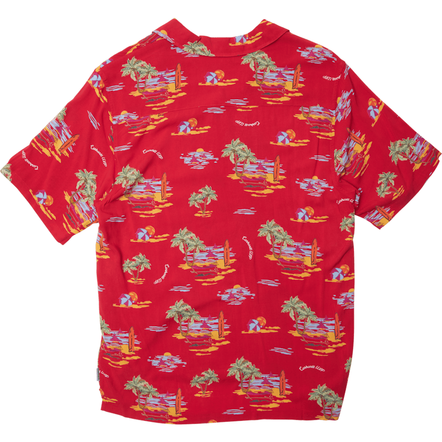 S/s Beach Shirt Beach Print, Etna Red /--- - Bild 3