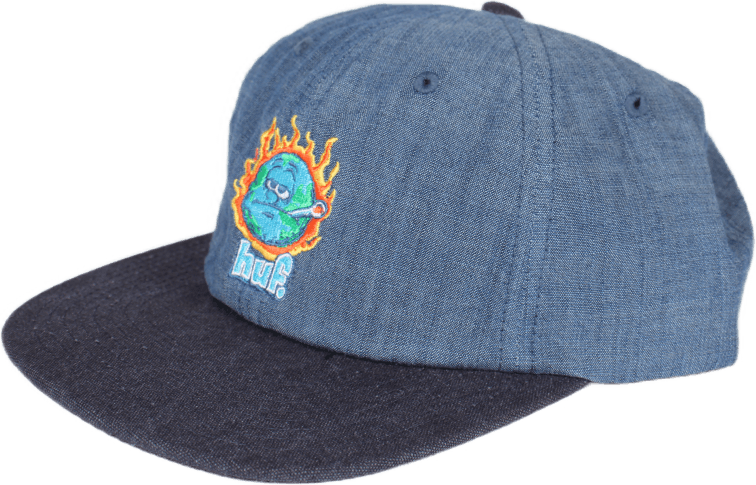 Global Warming 6 Panel Hat Blue Chambray, Unisex, Apparels, Hats & Caps, Blue, ONESIZE