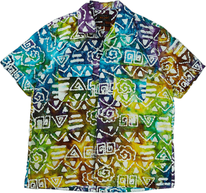 Short Sleeve Open Collar Batik Multi