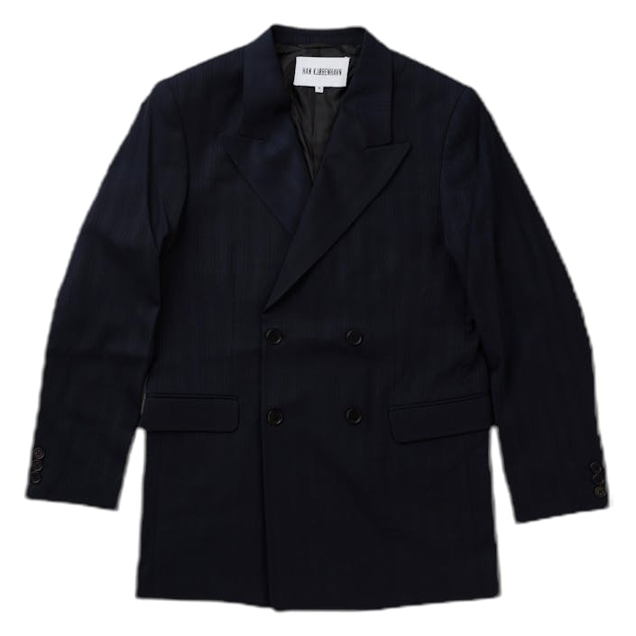 Boxed Suit Blazer Navy, Male, Odevy, bundy, Čierna, M