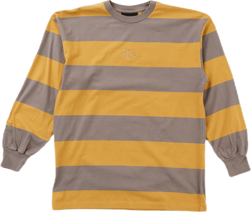 Boxy Ls Tee Faded Tan Stripe