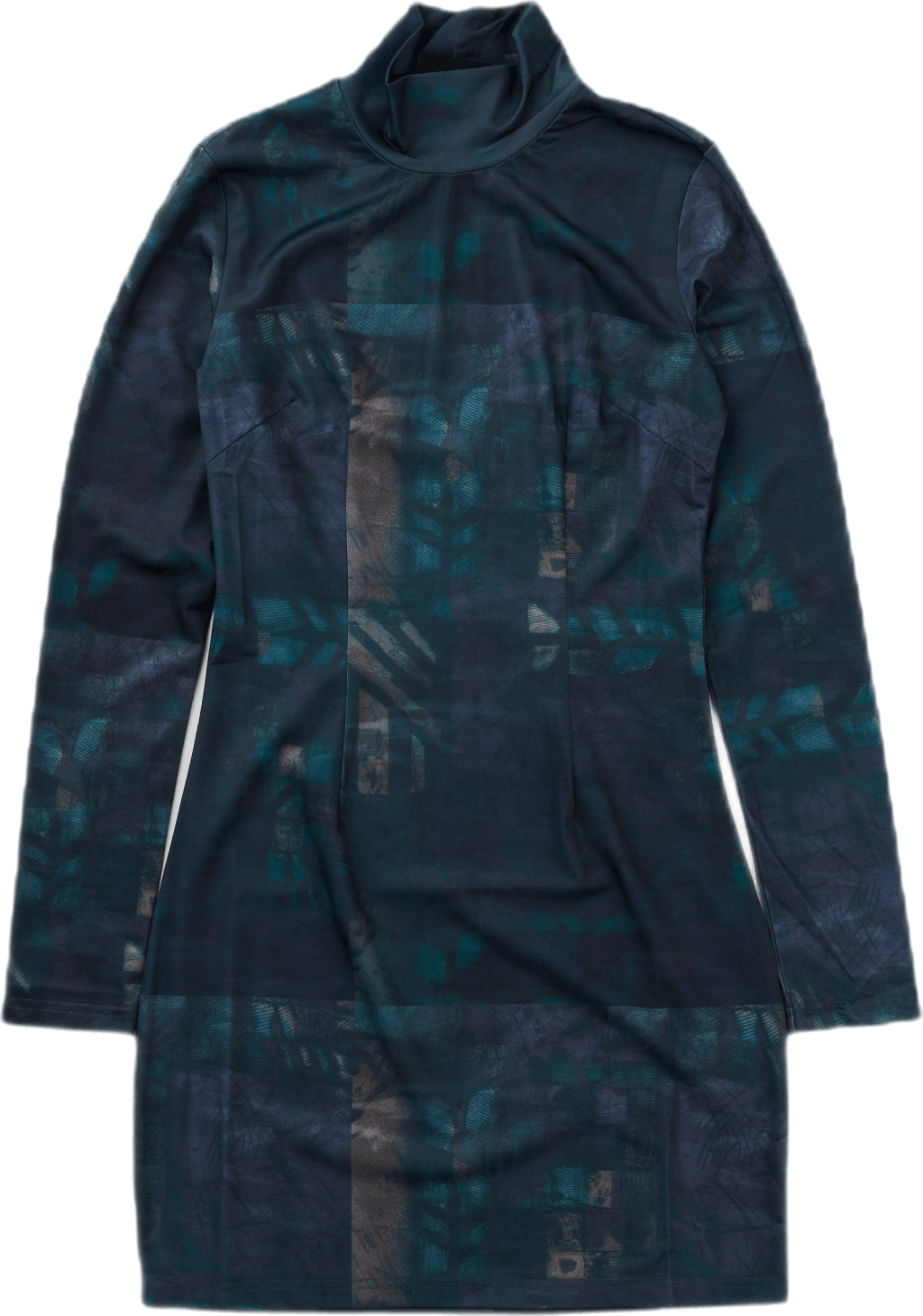 Turtleneck Dress Dark Paint, Female, Apparels, Tops, Blue, S