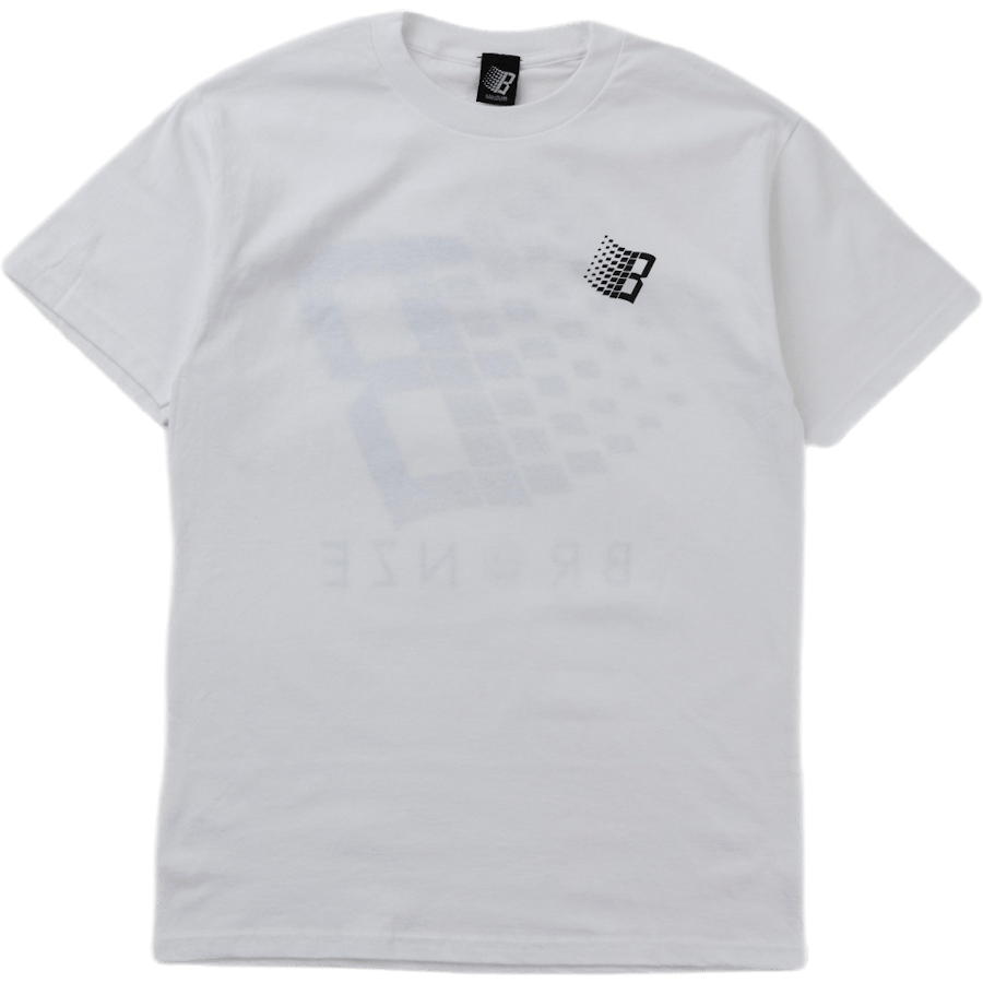 Smiley B Logo Tee Back & Front White