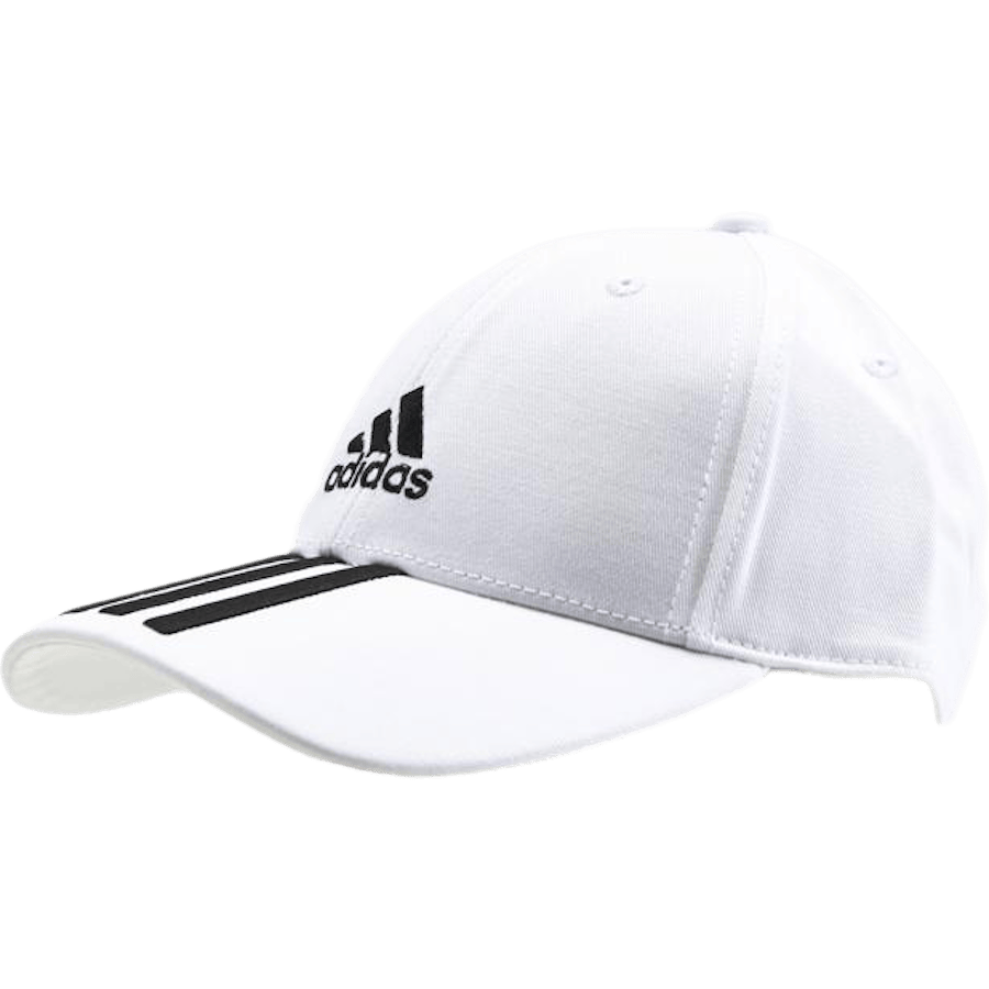 Baseball 3 Stripes Cap Cotton Twill White / Black / Black