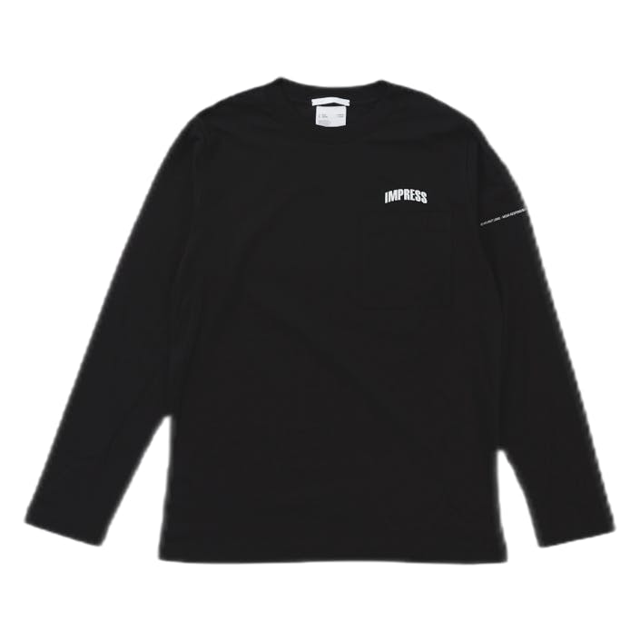 Impress Ls.impress T Basalt Black, Male, Vêtements, T-shirt, Noir, M