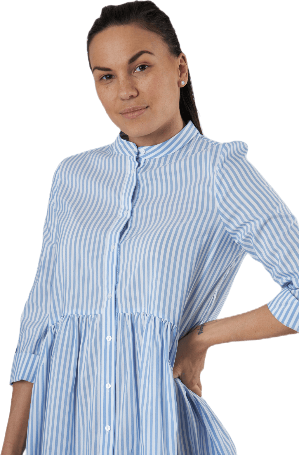 Ditte Life  Stripe 3/4 Dress W White - Bild 4