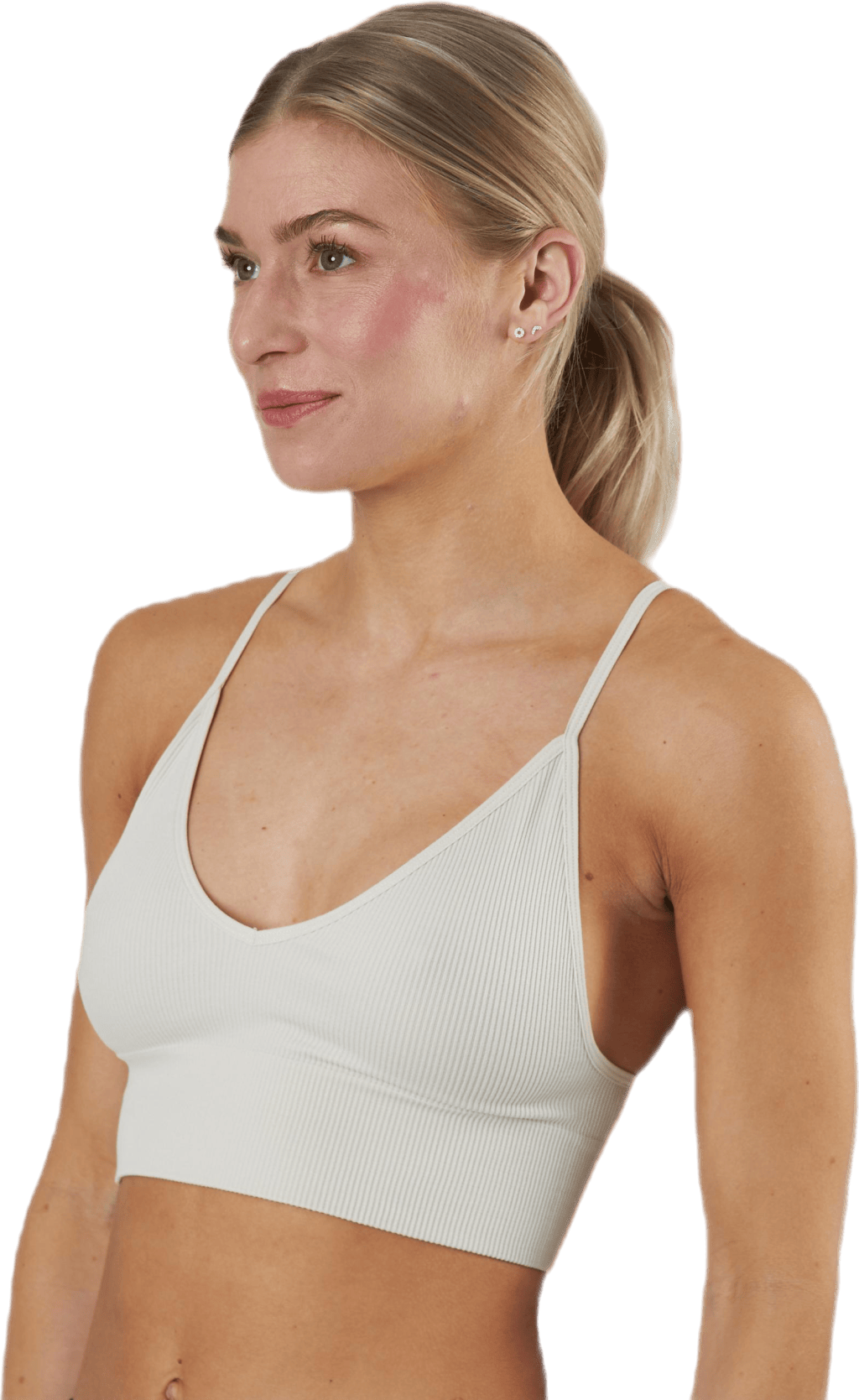 Vicky Rib Seamless V-neck Top Grey - Bild 2