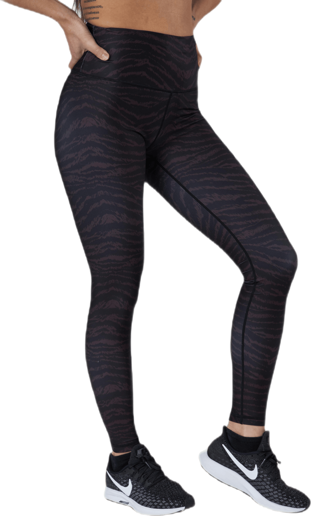 Summer W Print Waist Tights Flerfärgad, Female, Apparels, Leggings, Running, Grey, 40