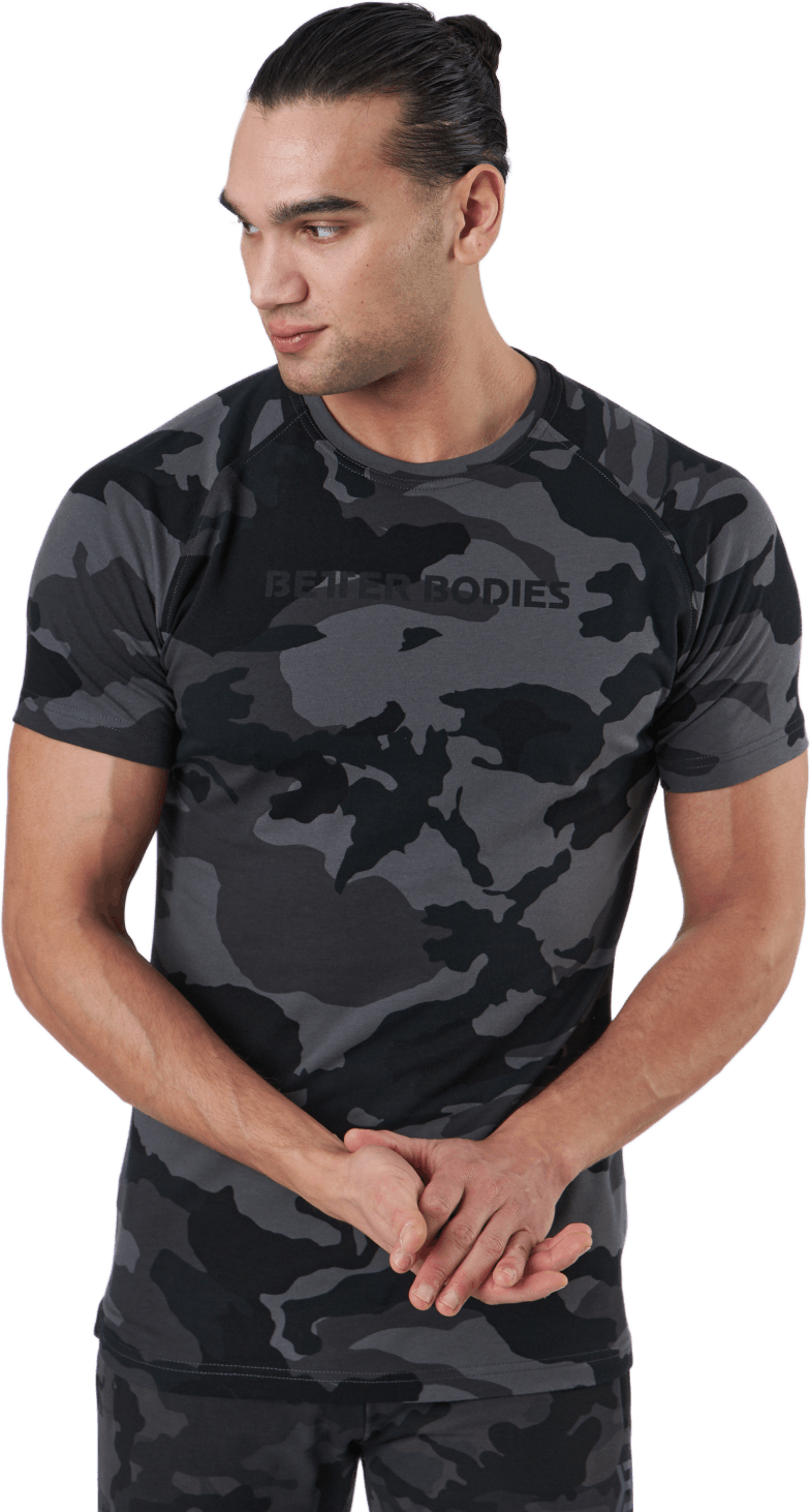 Gym Tapered Tee Dark Camo, Male, Apparels, T-shirt, Workout, Black, S