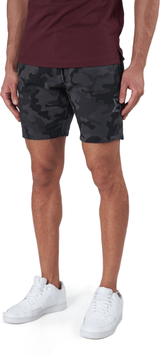 Tapered Sweatshorts Dark Camo, Male, Apparels, Shorts, Workout, Black, XL