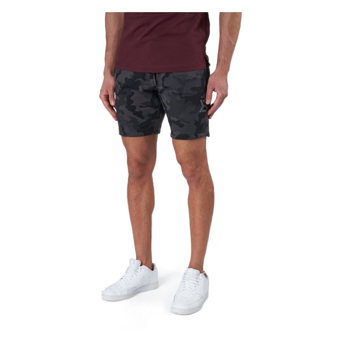 Tapered Sweatshorts Dark Camo, Male, Apparels, Shorts, Workout, Black, XL