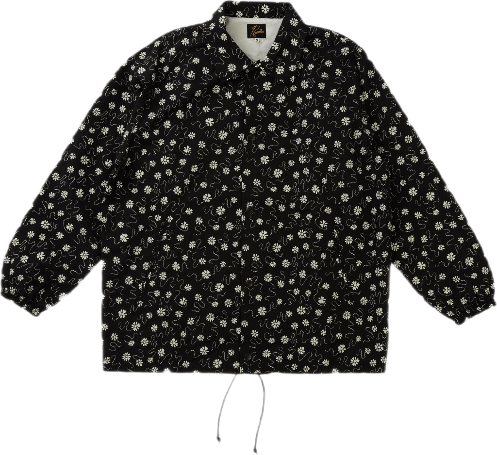 Coach Jacket - Nylon Tussore / Floret, Male, Aparelhos, jaquetas, Preto, L
