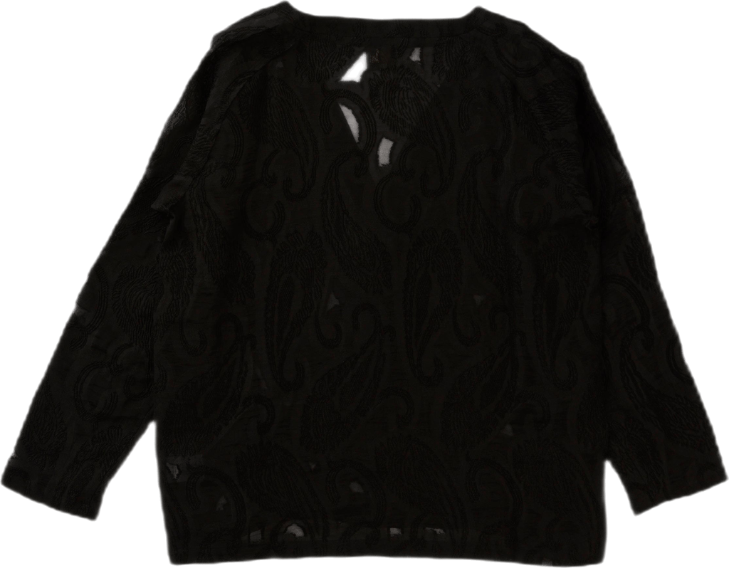 V Neck Cardigane - Paisley Cut Black - Bild 3