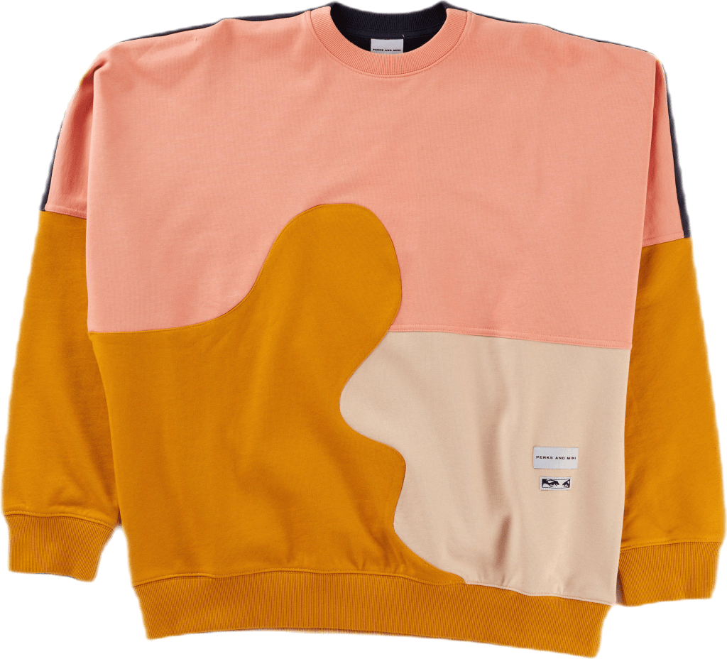 Inplico Paneled Crew Neck Swea Multi