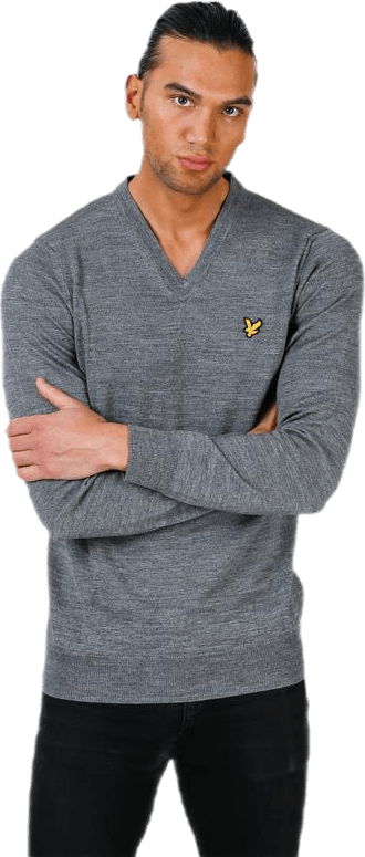 V-Neck Pullover Grey, Male, Apparels, Shirts, Golf, Grey, S