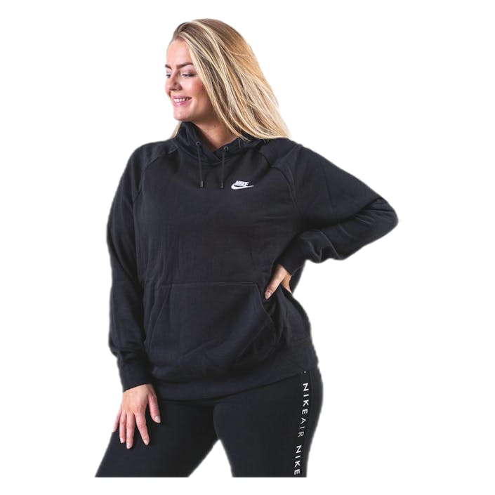 Essential Hoodie Plus White/Black, Female, Apparels, Shirts, Black, XXXL