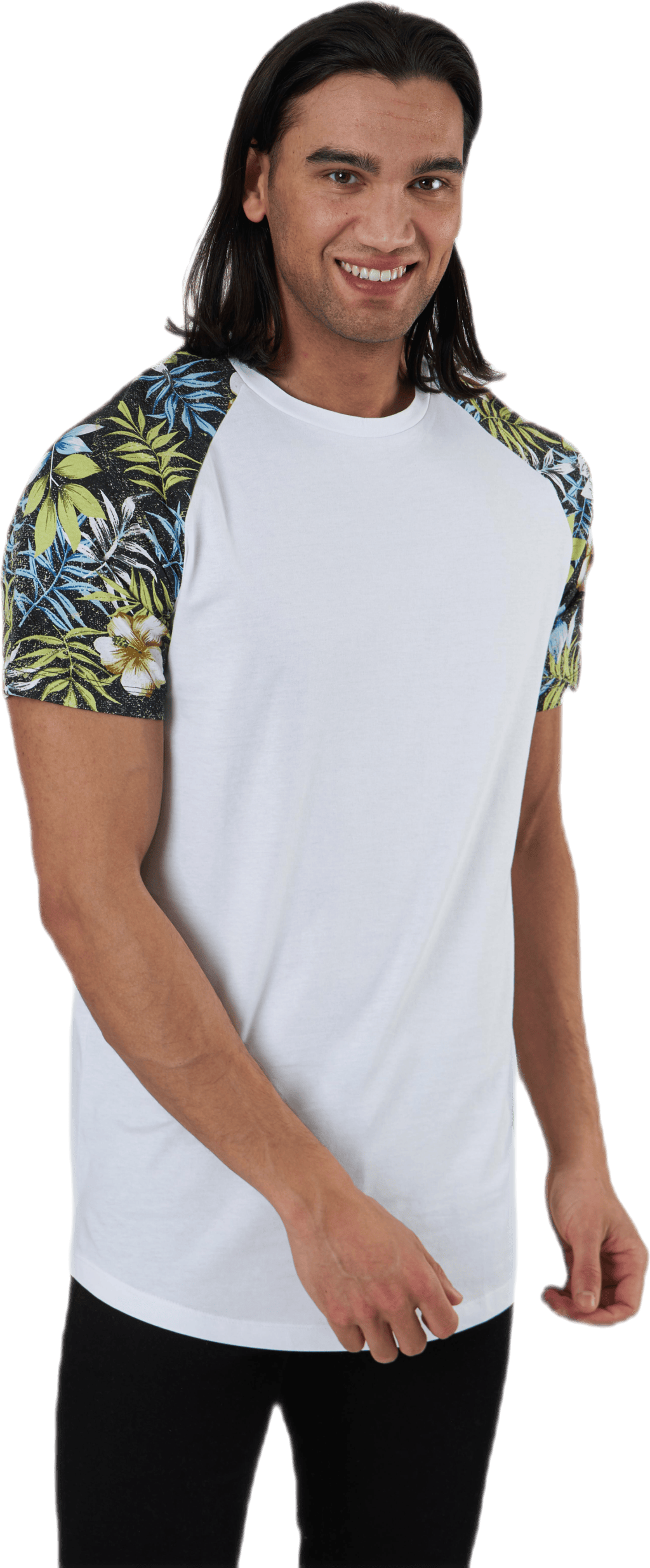 Flower Tee Ss Crew Neck Black, Male, Ropa, Camiseta de manga corta, Negro, XL