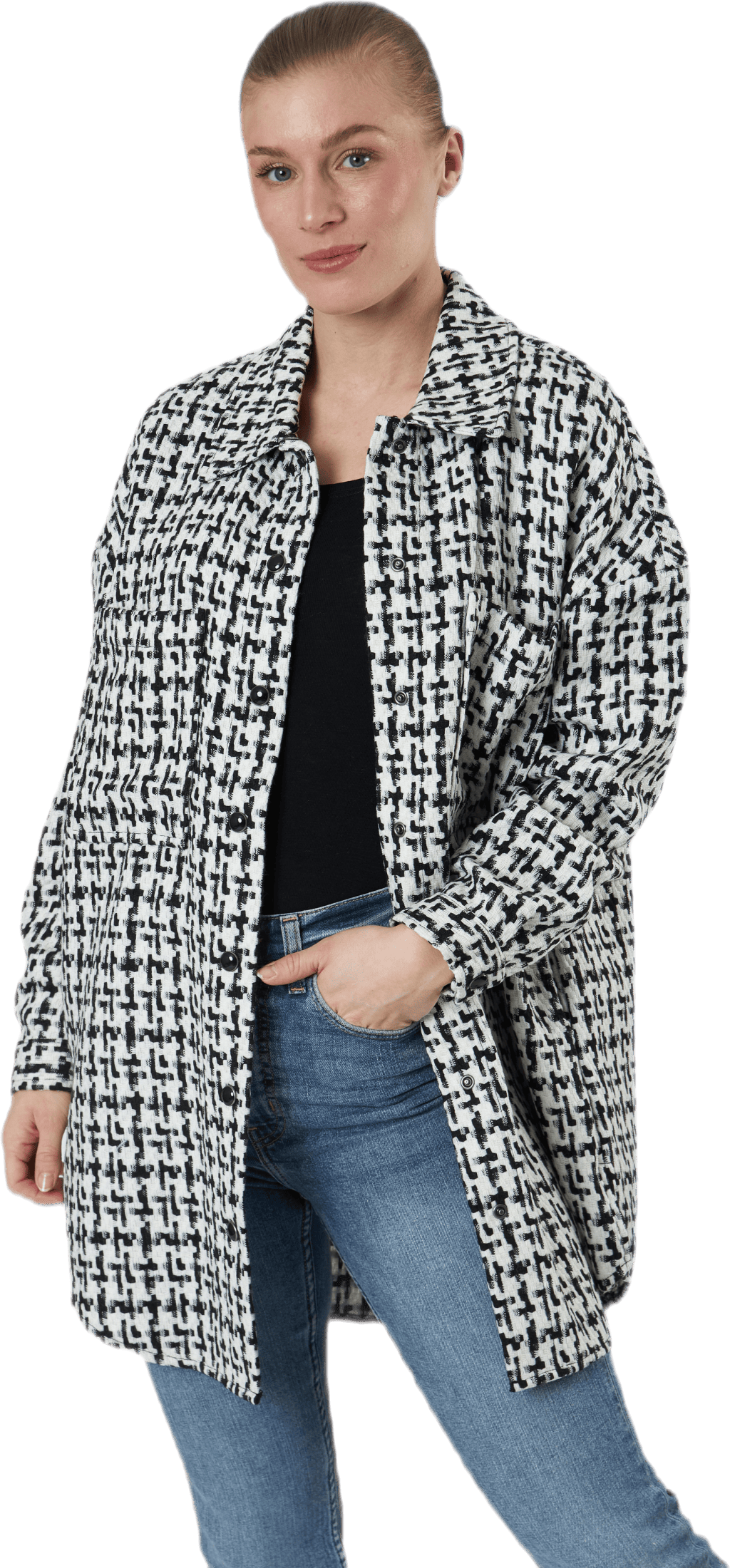 Sally Boucle Shacket Cc Otw White