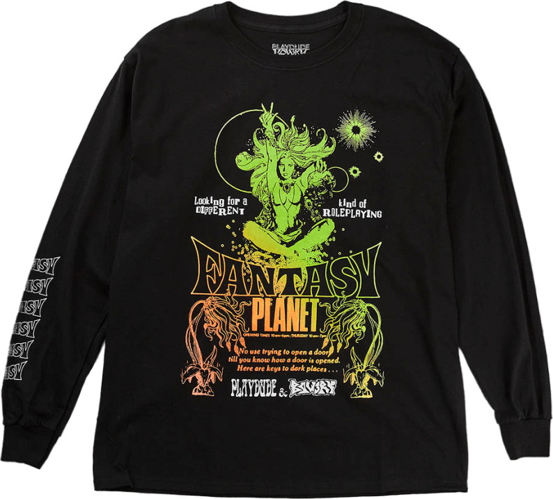 X Bow3ry Fantasy Planet Ls Tee Black, Unisex, Odzież, Tops, Czarny, XL