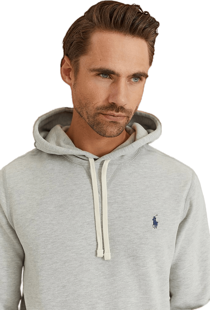 Polo Ralph Lauren Cotton-Blend-Fleece Hoodie, Male, Ropa, sudaderas con capucha y sudaderas, Gris, S