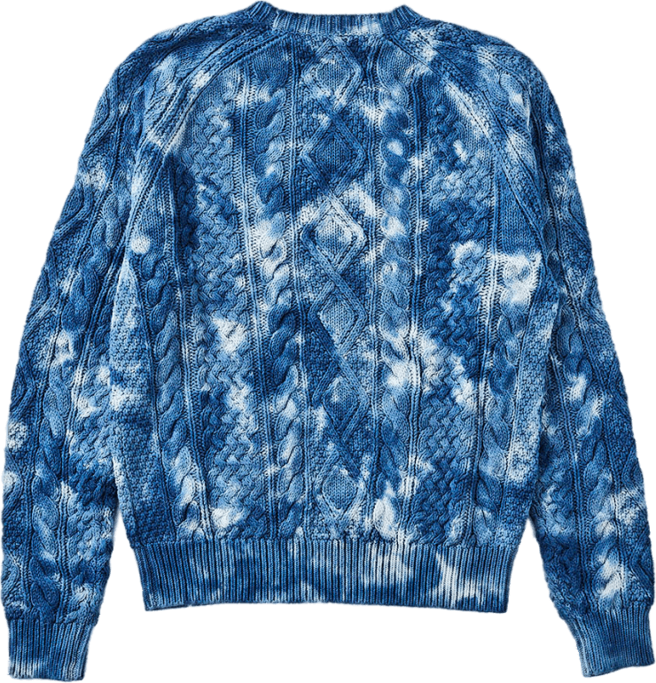Tie-Dye Aran-Knit Cotton Sweater