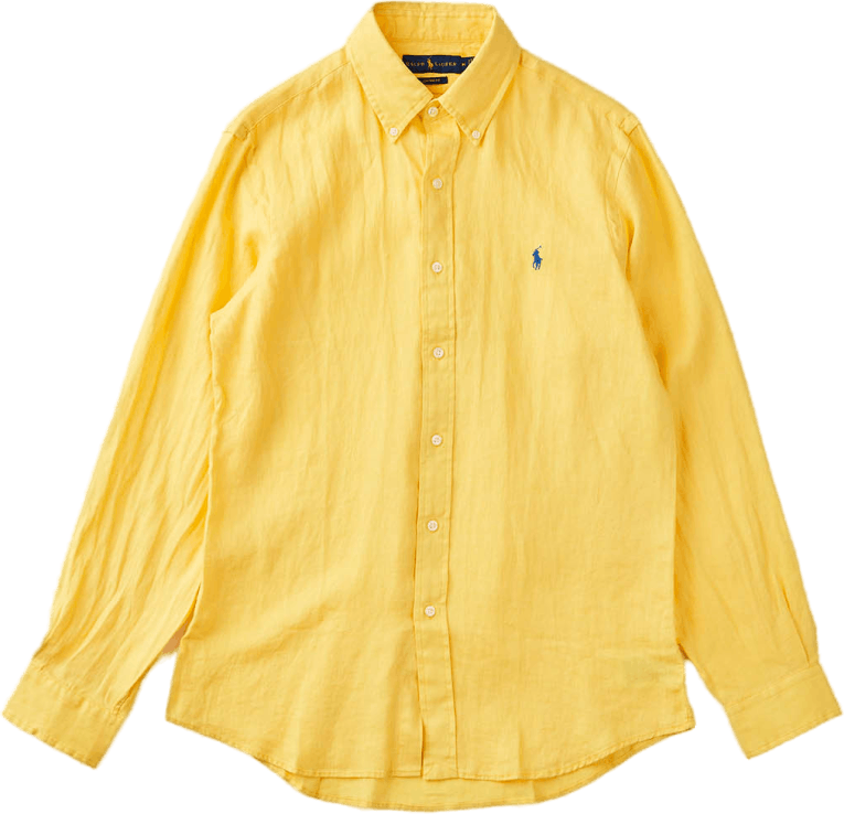 Custom Fit Linen Shirt, Male, Kläder, Skjortor, Gul, S