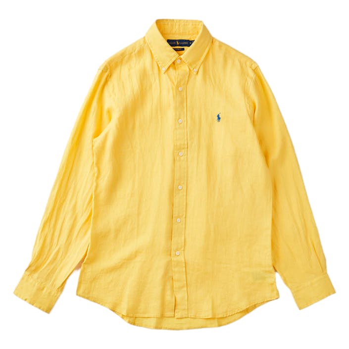 Custom Fit Linen Shirt, Male, Apparels, Shirts, Yellow, XXL