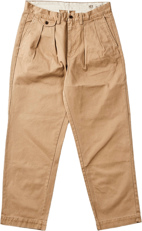 Relaxed Fit Pleated Twill Pant