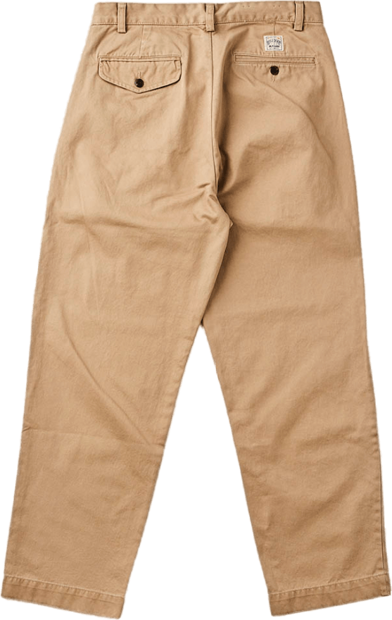 Relaxed Fit Pleated Twill Pant