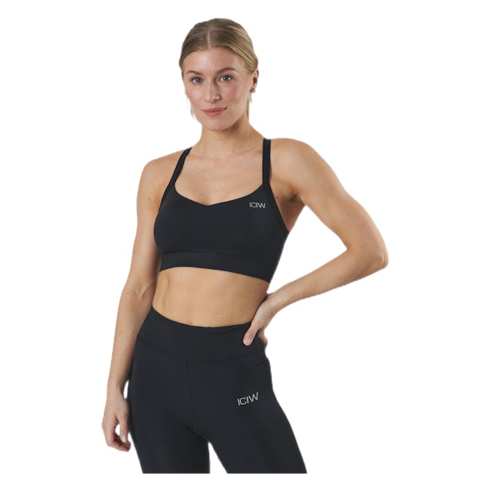 Essential Sports Bra Black, Female, Apparels, Sports Bras, Running, Black, M